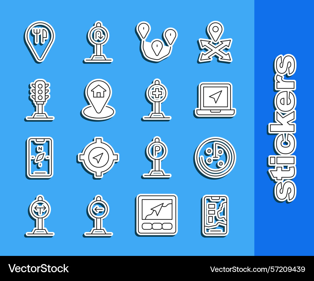 Set line city map navigation radar with targets Set line city map navigation radar with targets vector image