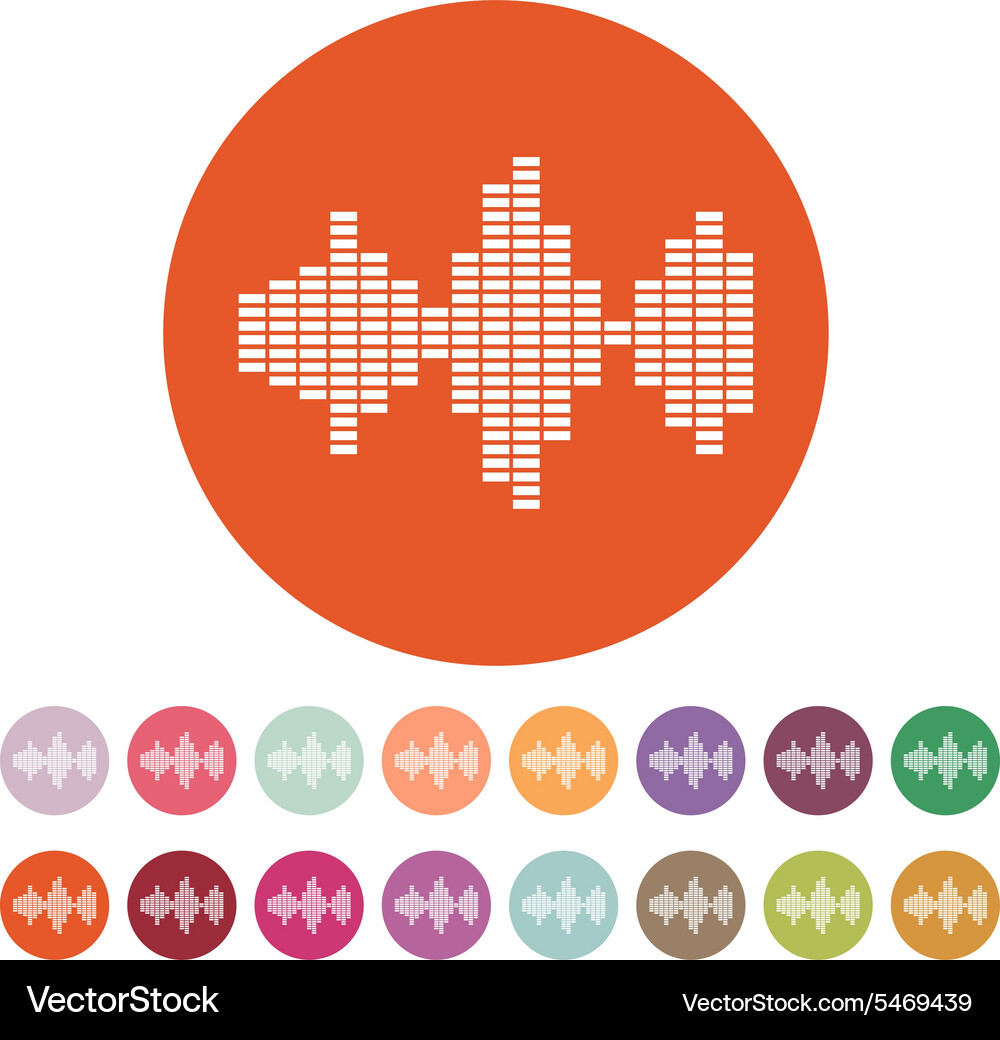 Sound wave and equalizer icon audio radio Vector Image