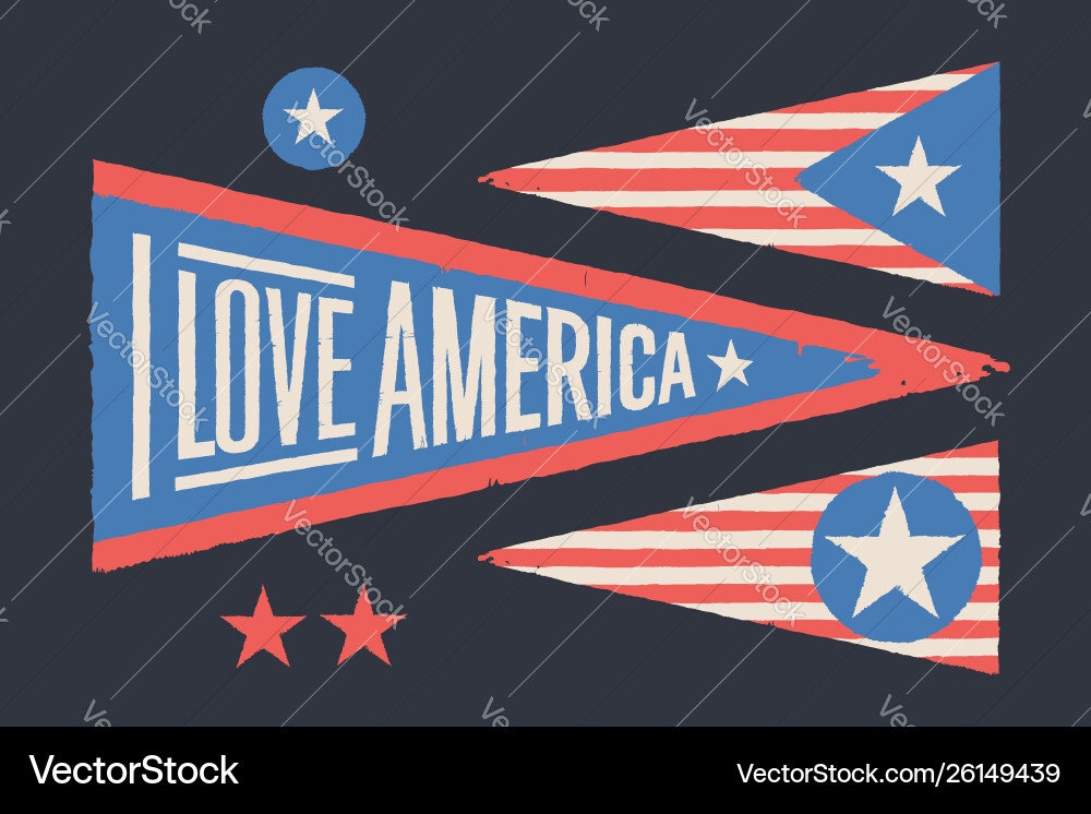 Symbole usa vintage retro graphische flagge Vektorbild