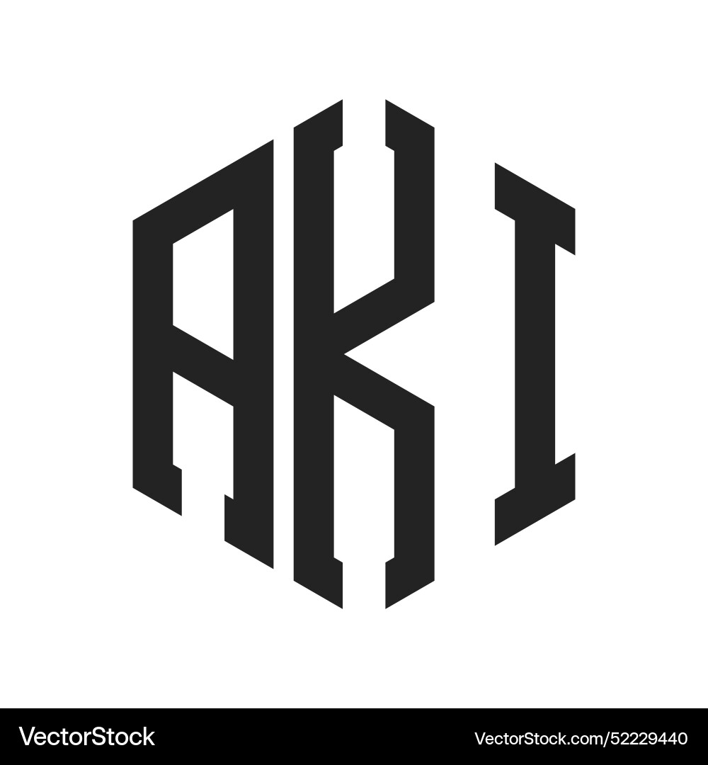 Aki logo design initial letter monogram – Royalty-Free Vector