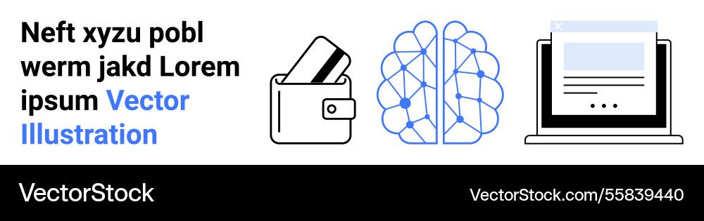 Digital transformation with wallet brain network Vector Image