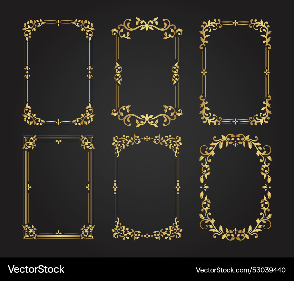Elegant Vintage Floral Frames Vector Image