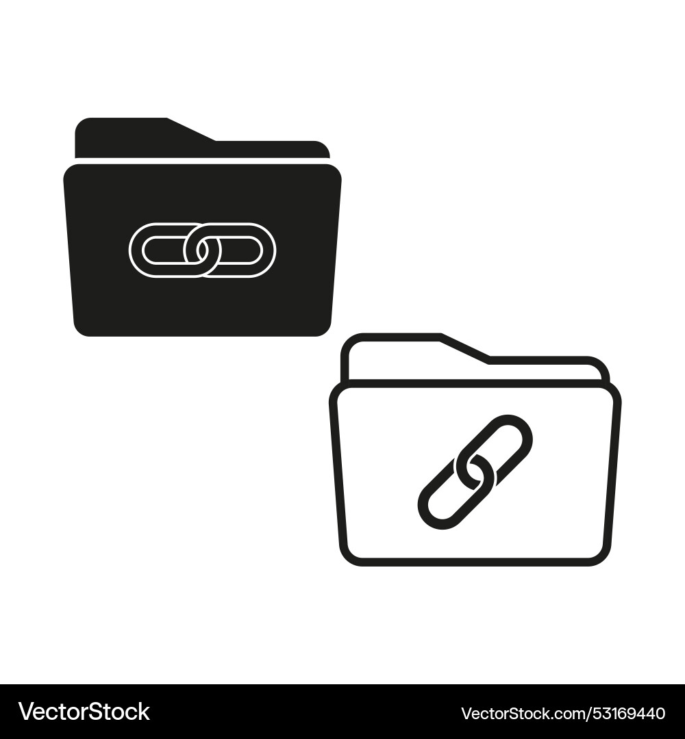 Linked folders icons file attachment concept vector image