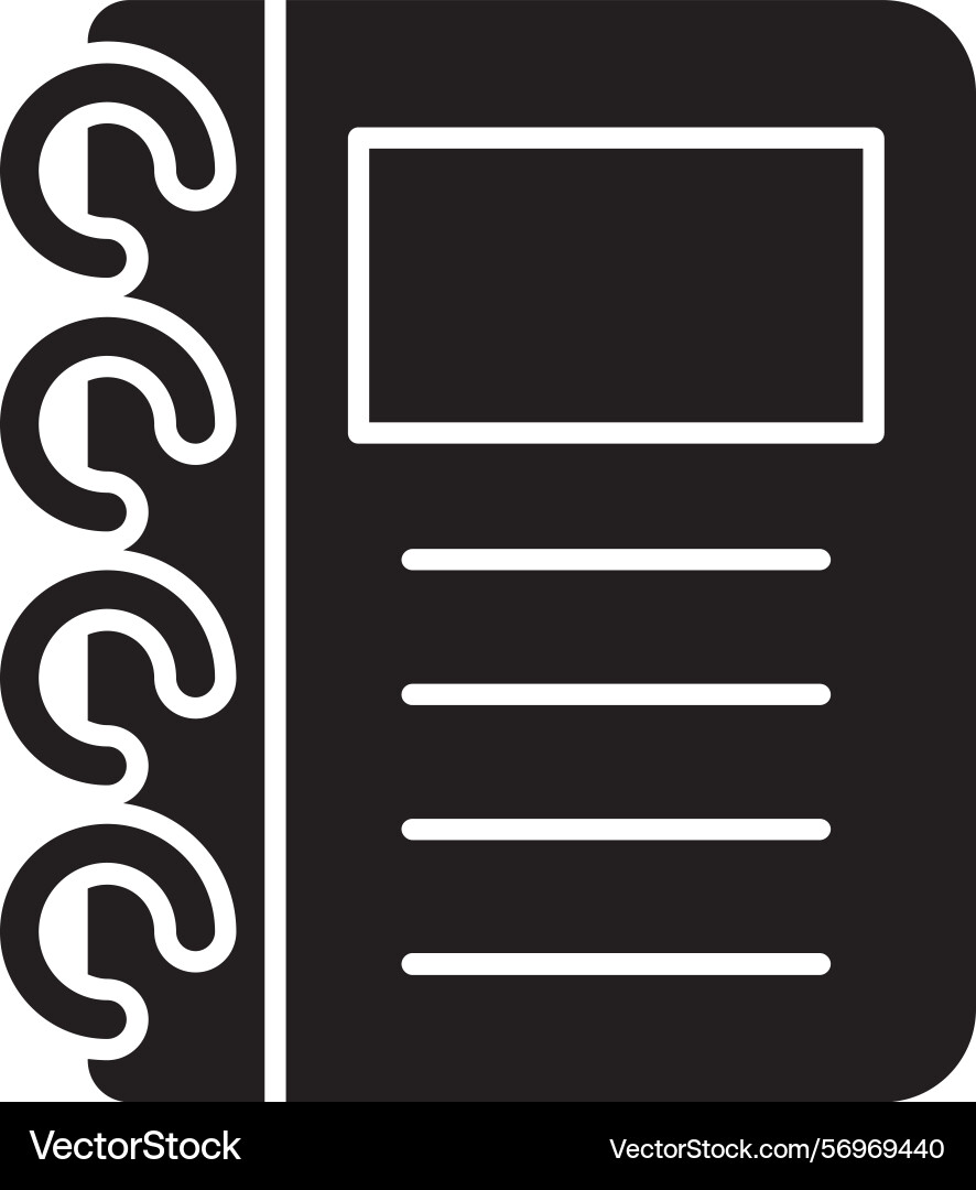 Notebook glyph style icon design vector image