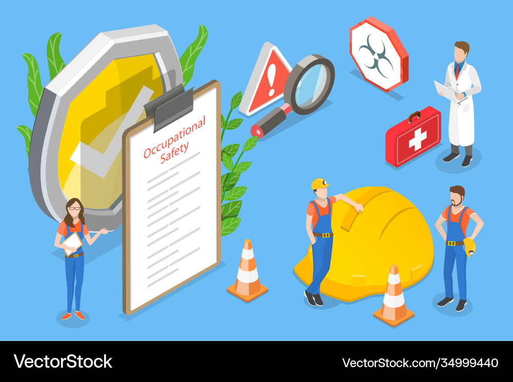 Occupational Safety Isometric Concept Royalty Free Vector