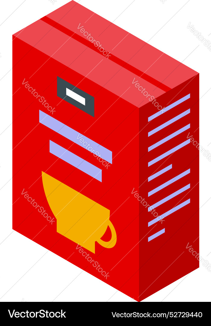 Red cardboard package containing instant soup Red cardboard package containing instant soup vector image