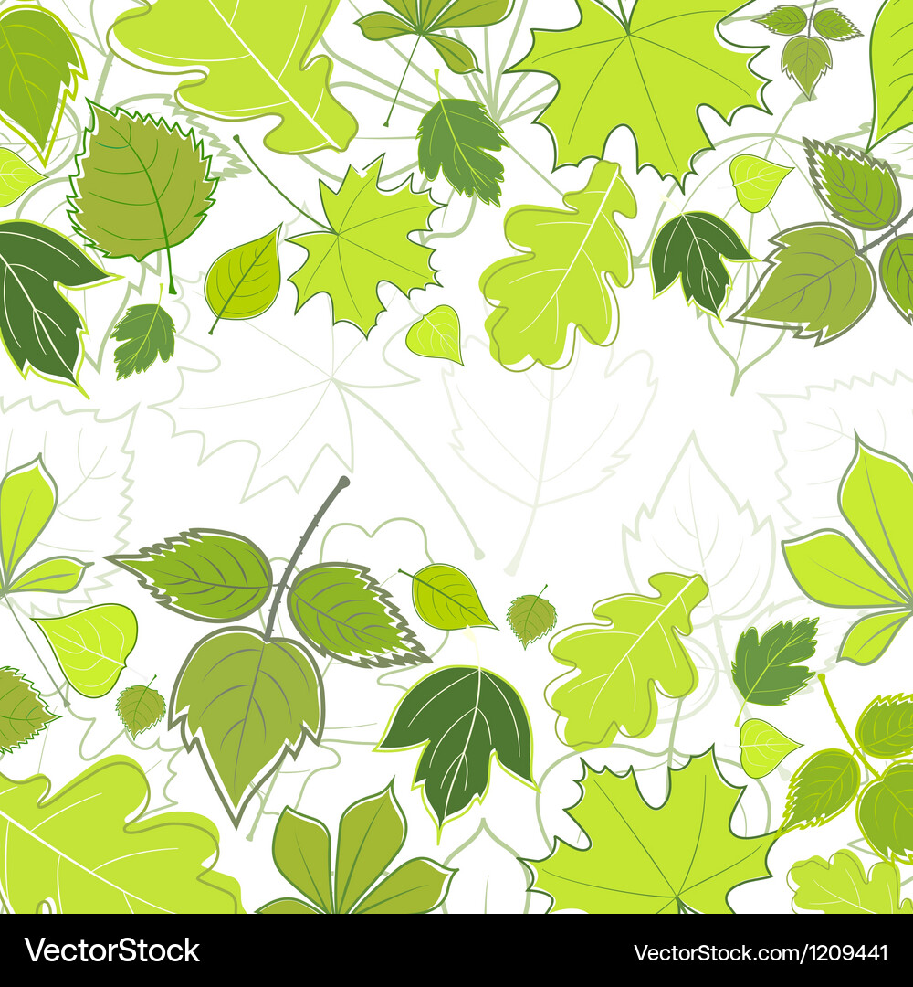 Background for text with green sheet Vector Image