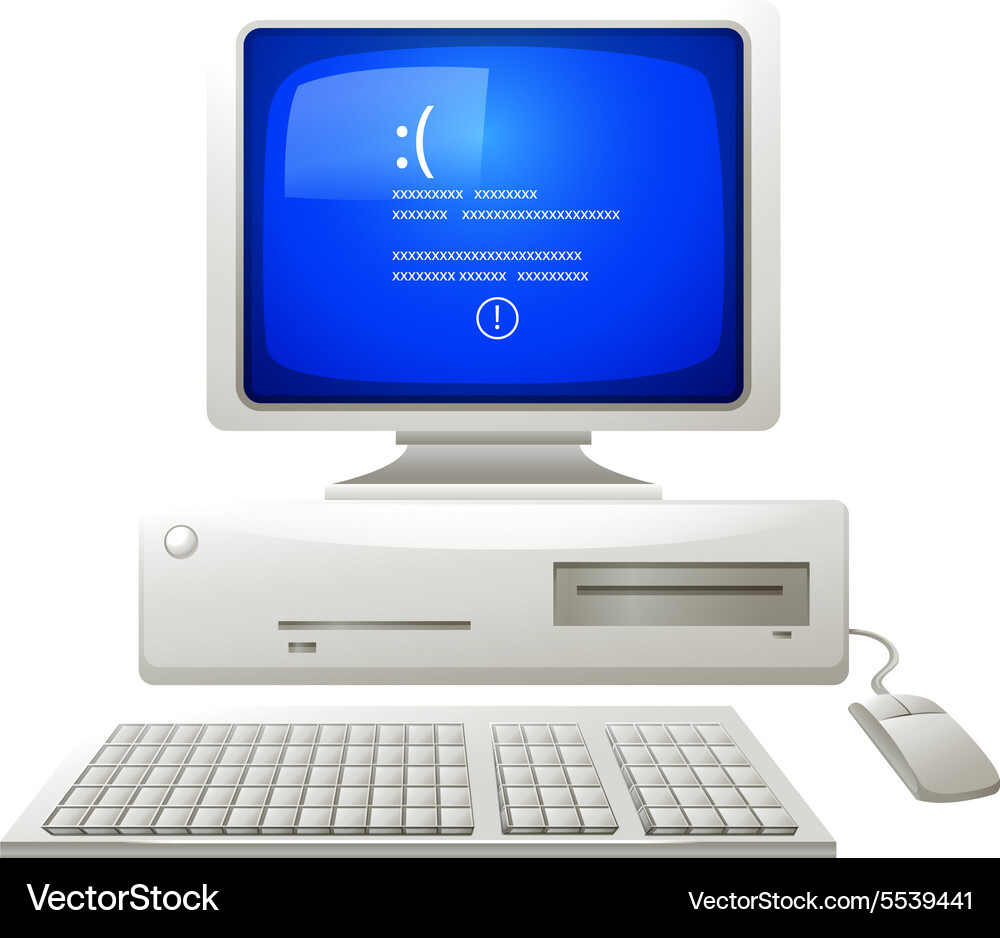 Broken Computer Screen Vector Image