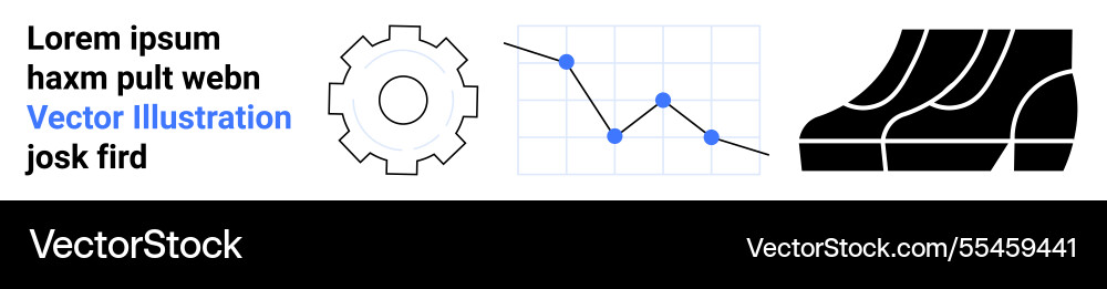 Gear line graph with data points and abstract Gear line graph with data points and abstract vector image