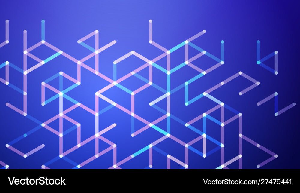 Geometrische blaue Würfel Muster Vektorbild