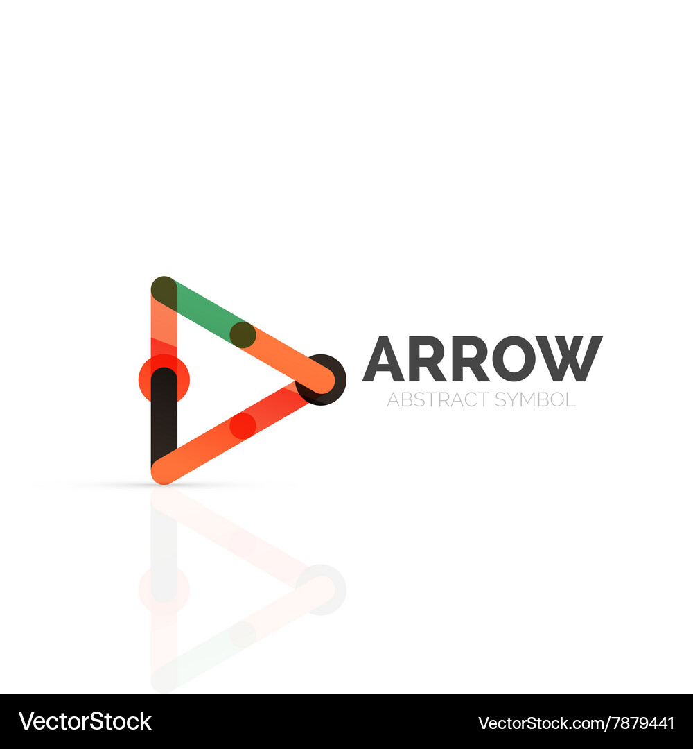 Linear arrow abstract logo connected multicolored Vector Image