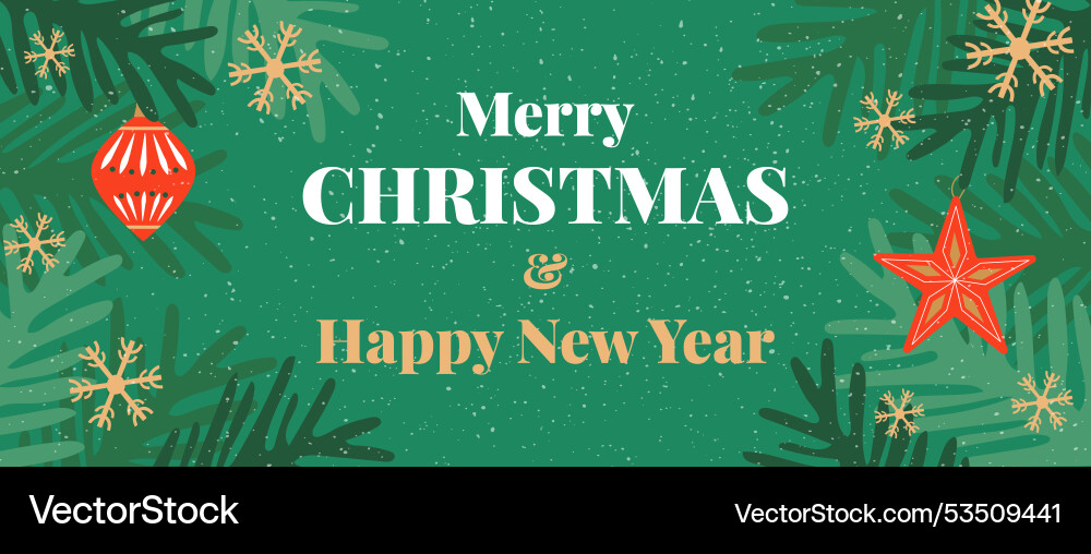Merry christmas and happy new year greeting card Merry christmas and happy new year greeting card vector image