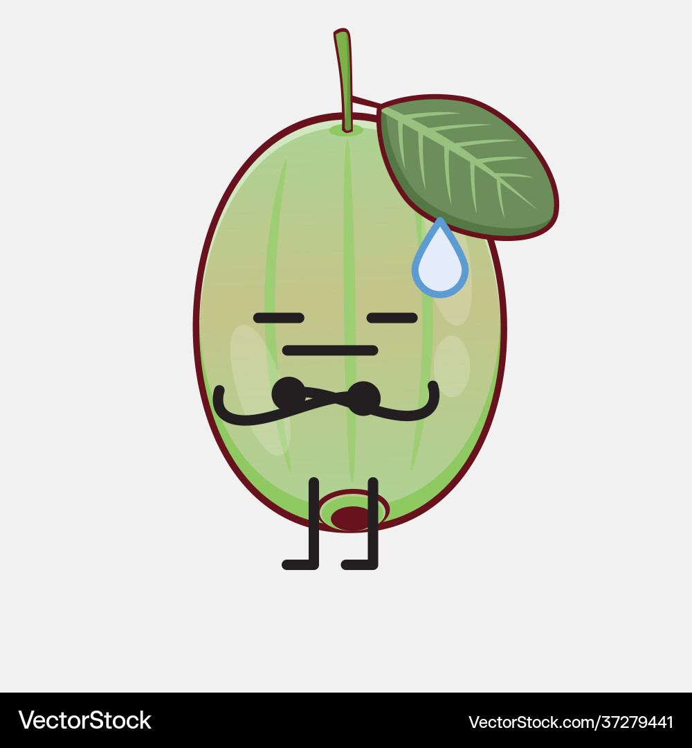 Ogeechee lime cute character with simple face Ogeechee lime cute character with simple face vector image