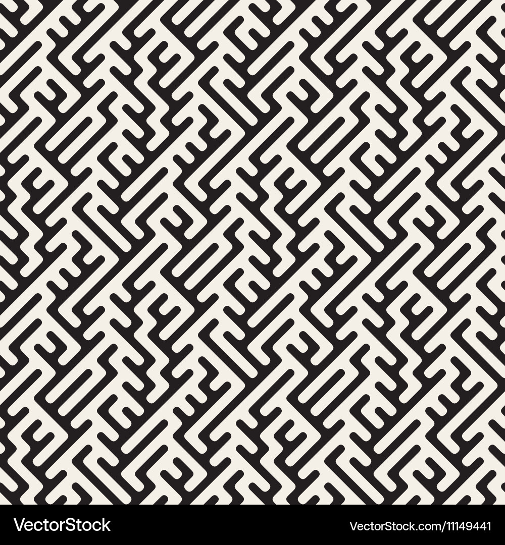 Seamless rounded lines maze irregular Vector Image