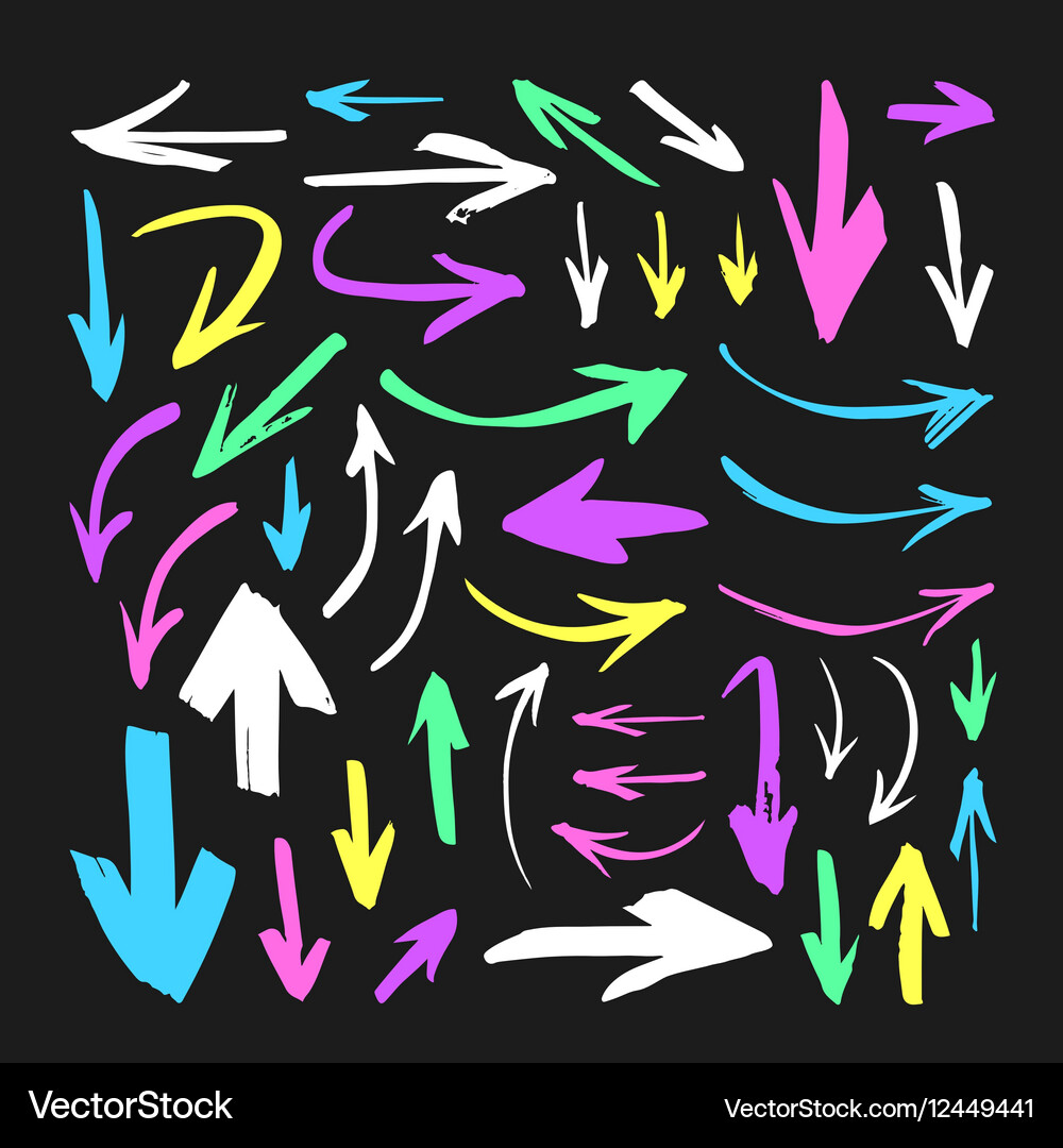 Set of hand drawn paint object for design use Vector Image