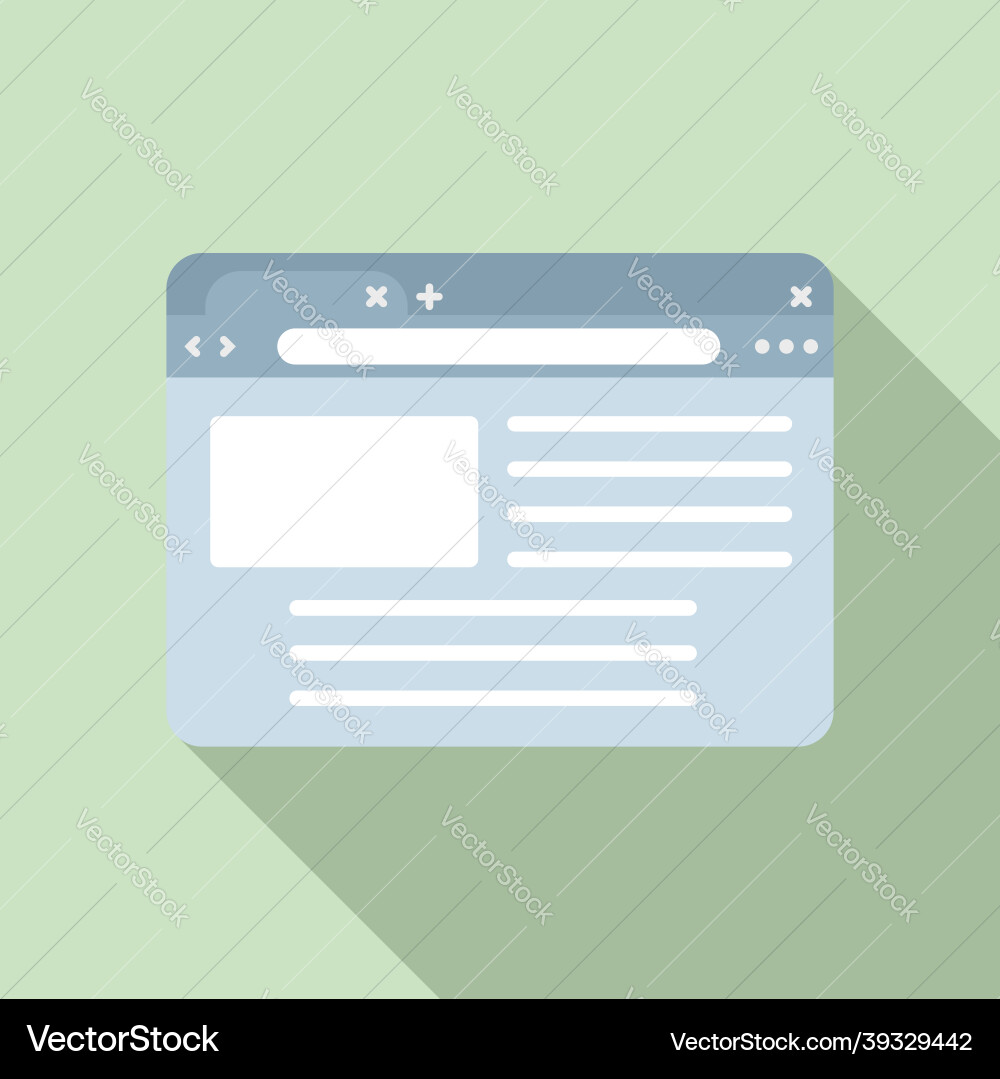 Browser page icon flat window computer Browser page icon flat window computer vector image
