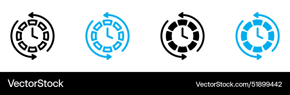 Course of time icon set collection for web Course of time icon set collection for web Vector Image
