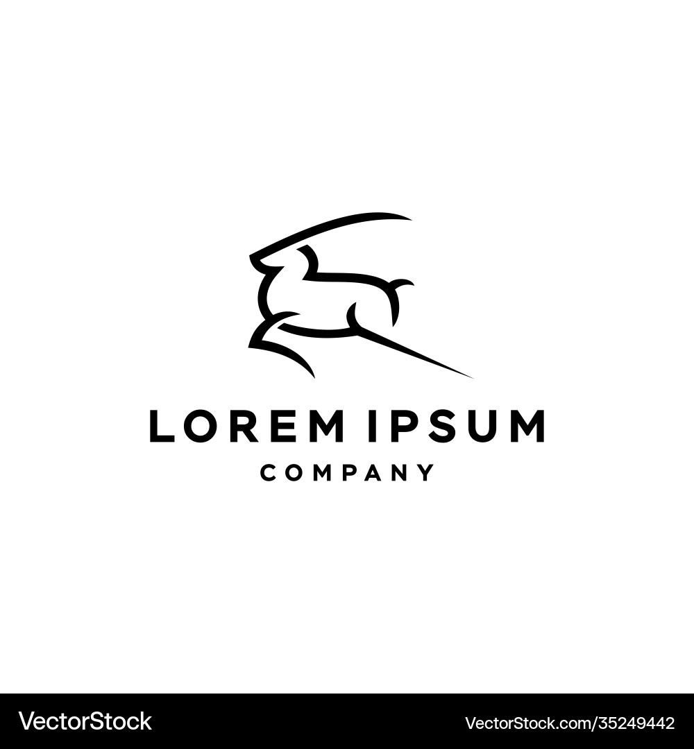 Elegant Gazelle Logo Vector Image
