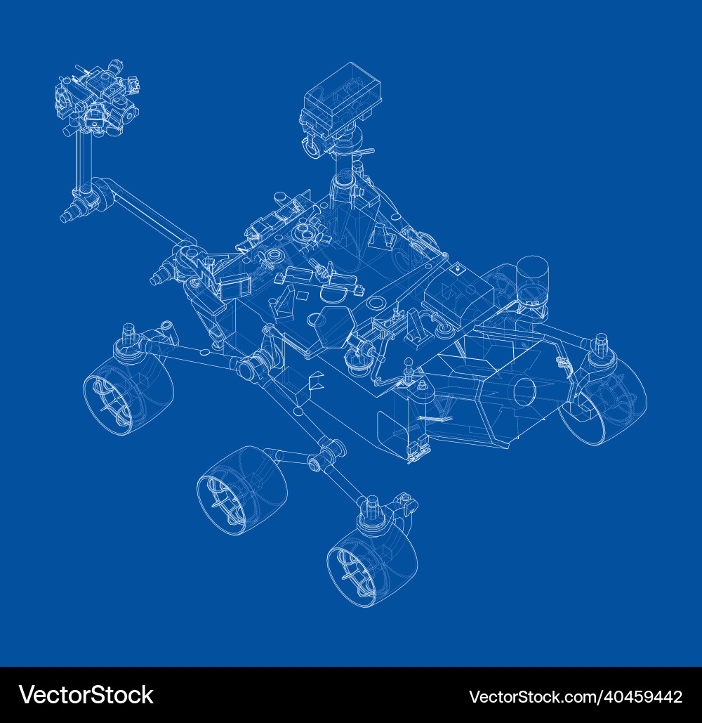 Mars rover rendering of 3d vector image
