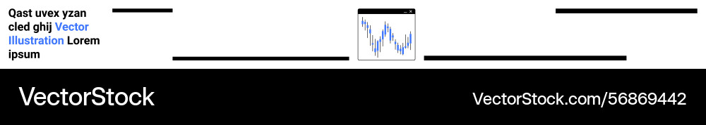 Minimalist blue graph design with horizontal text Vector Image