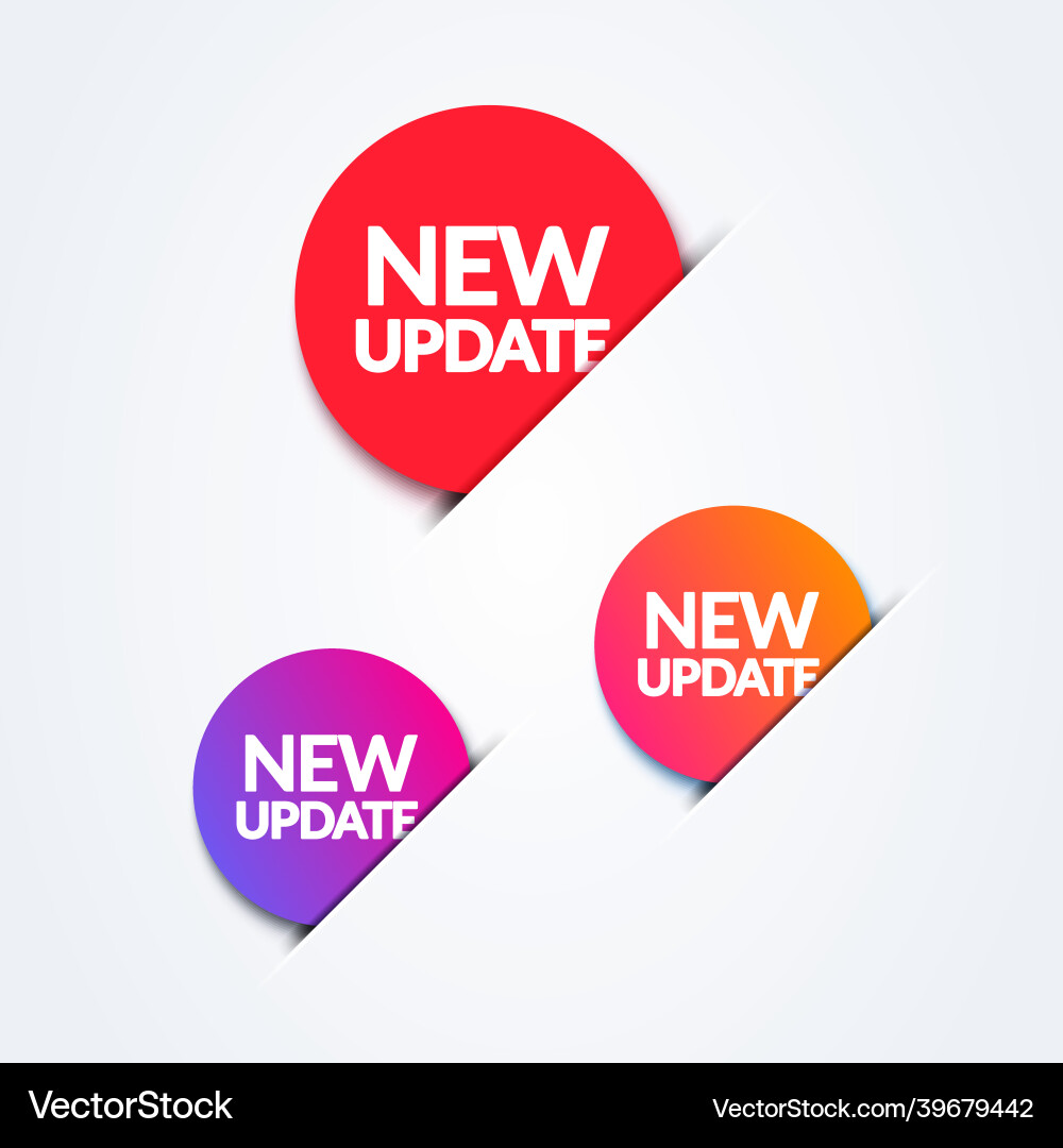 New Update Button Set Vector Image