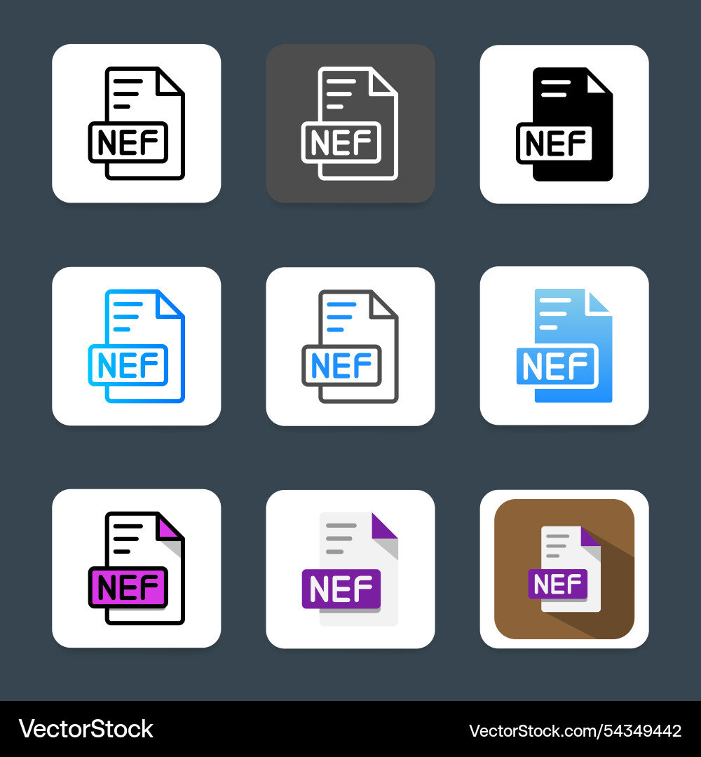 Set nef of colorful document icons with specific Set nef of colorful document icons with specific vector image