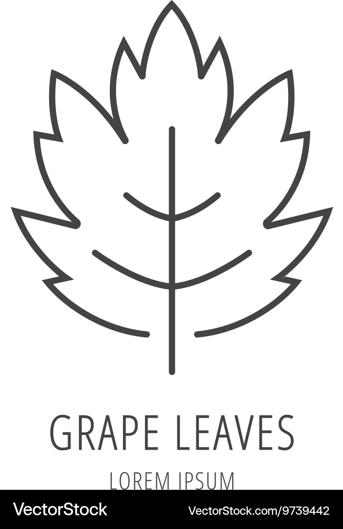 Simple logo template grape leaf Royalty Free Vector Image simple-logo-template-grape-leaf-royalty-free-vector-image