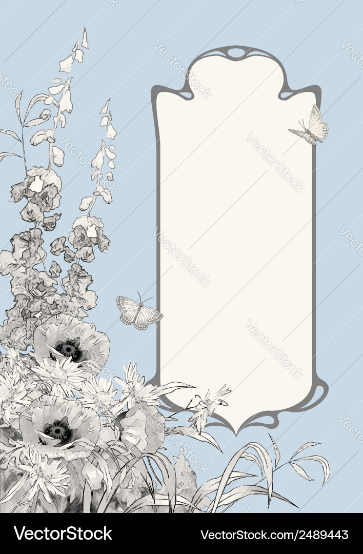 Art Deco Botanical Frame Vector Image