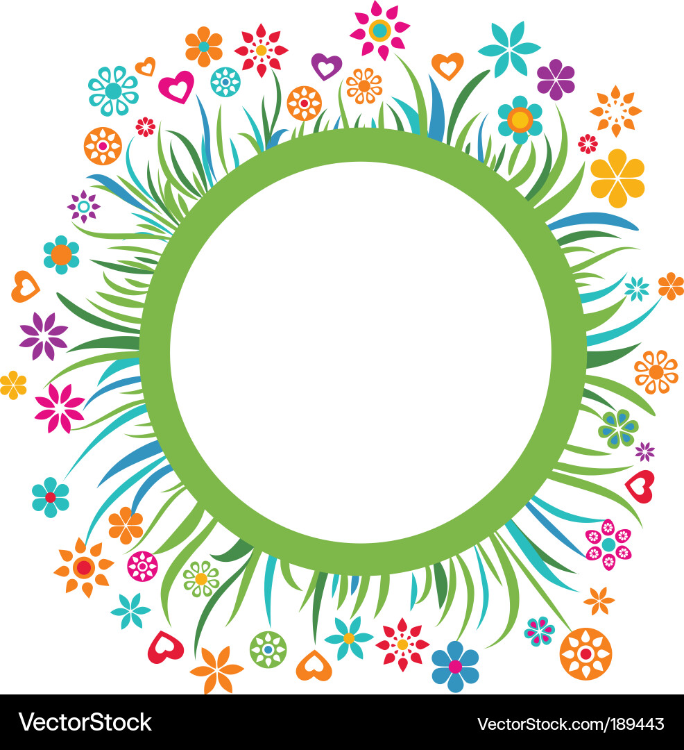 Blumen Retro Card Vorlage Vektorbild