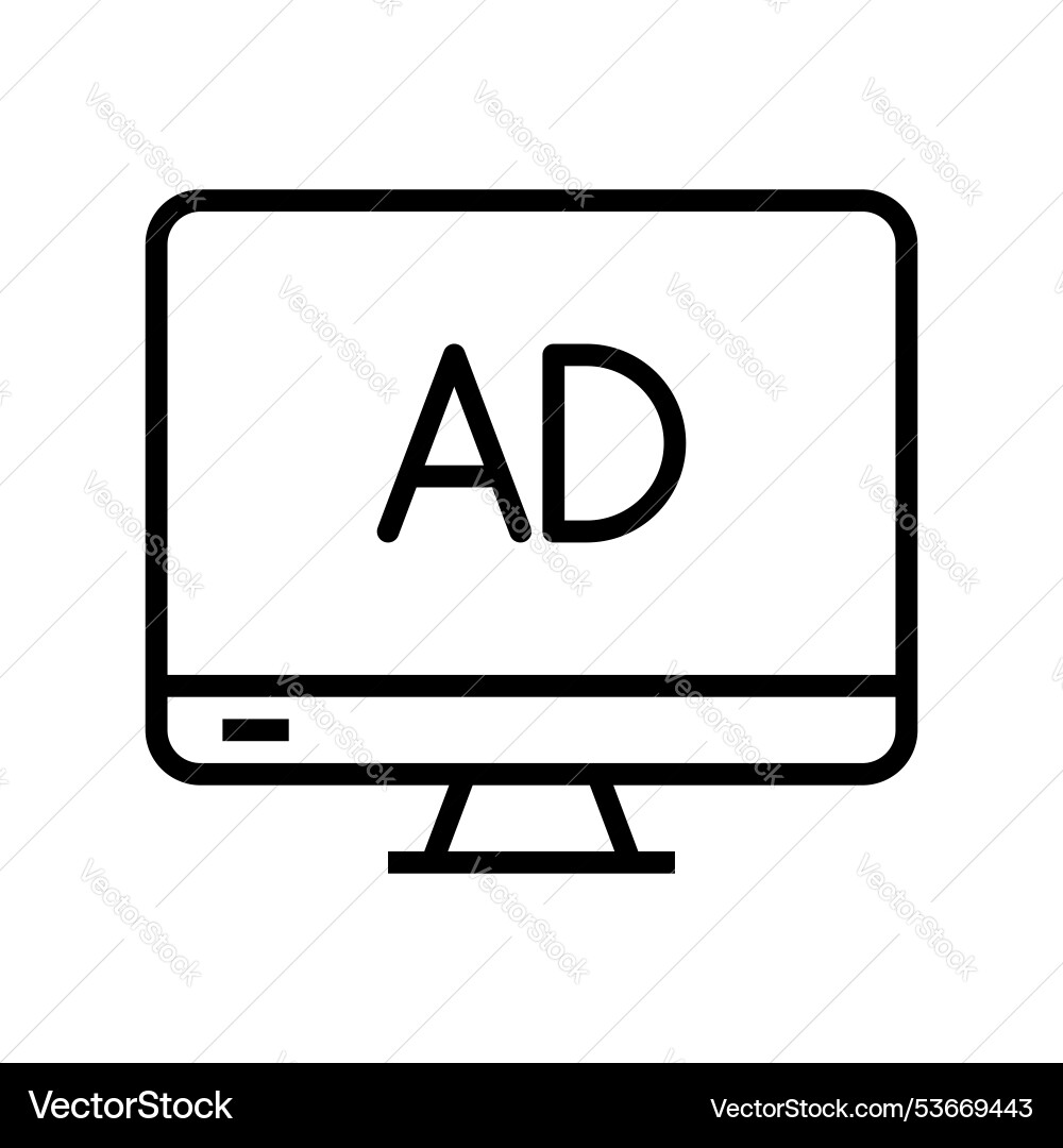 Computer icon outline style design isolated Computer icon outline style design isolated Vector Image