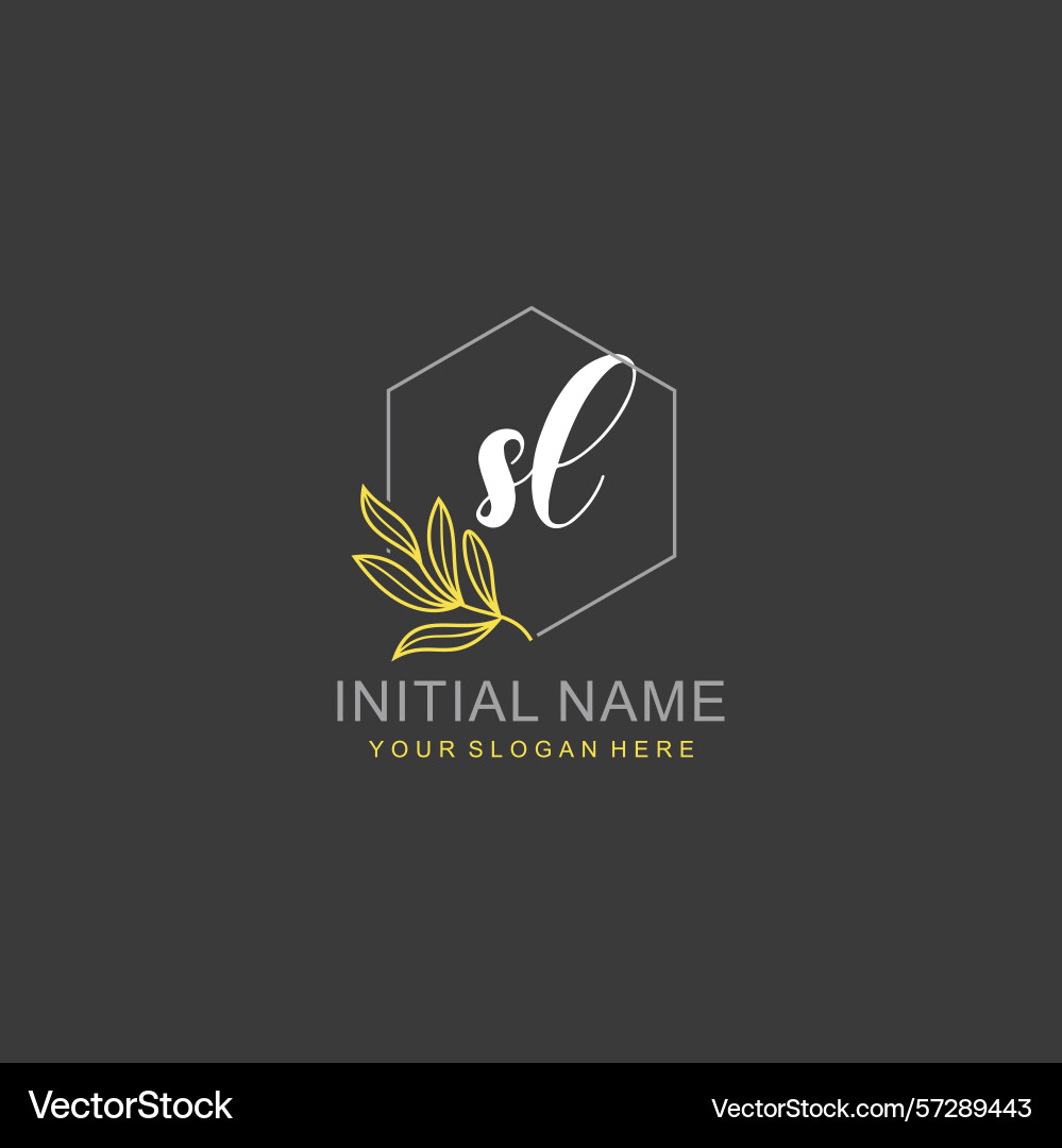 Sl initial logo templates with botanical elements Sl initial logo templates with botanical elements Vector Image