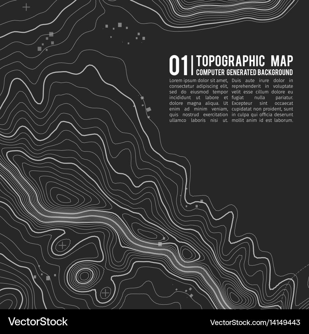 Topographic map background with space for copy Vector Image