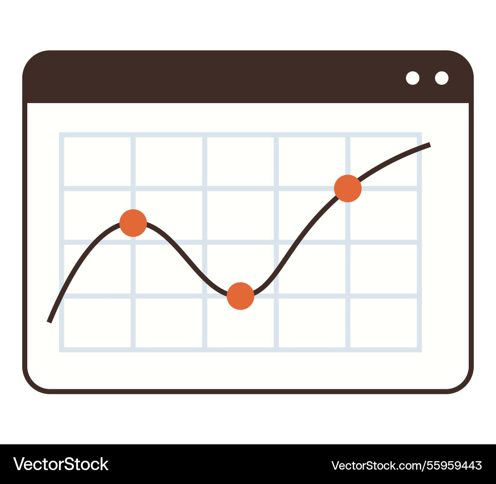 Zeilendiagramm mit auf Diagramm angezeigten Datenpunkten Zeilendiagramm mit auf Diagramm angezeigten Datenpunkten vektorbild