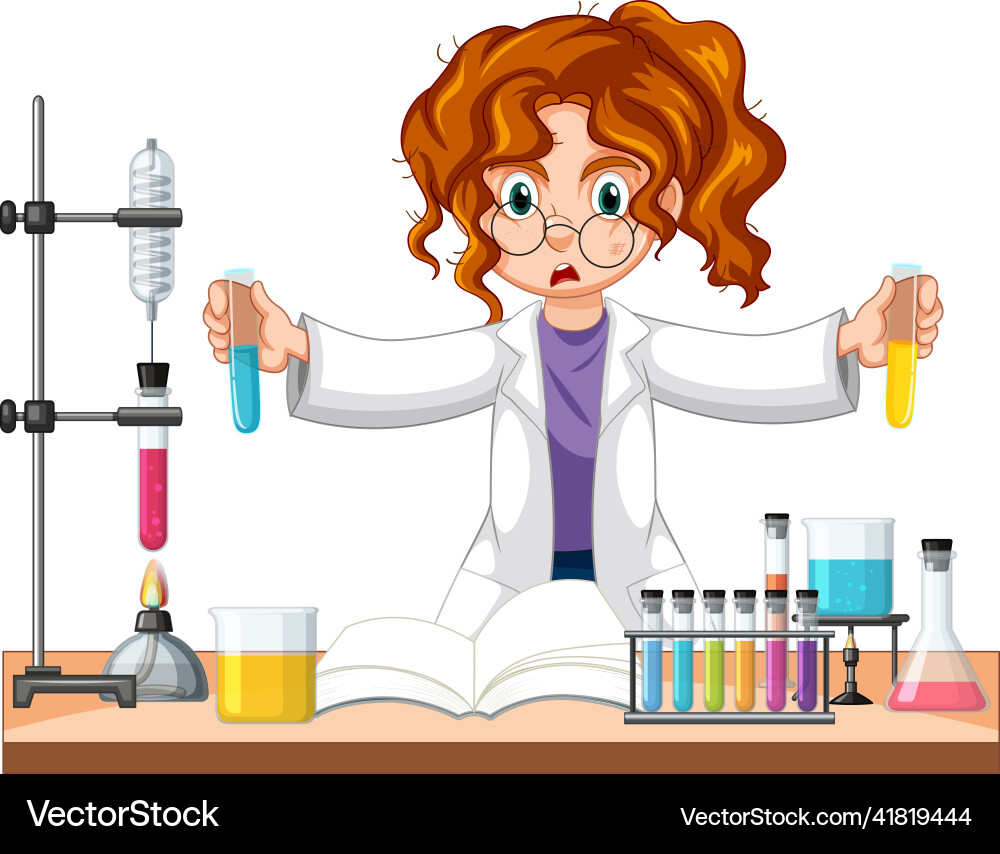 A chemist experiment at lab A chemist experiment at lab vector image