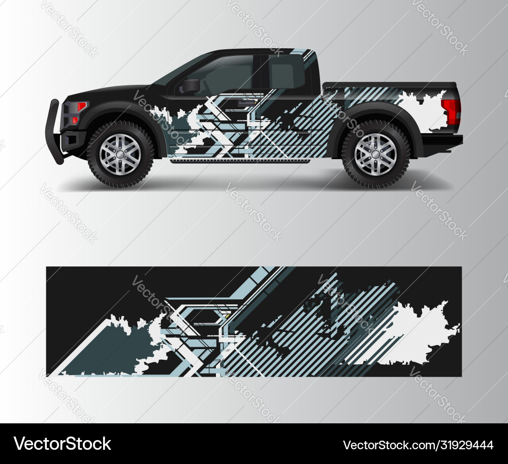 Abstract Racing Stripes Vehicle Wrap Vector Image
