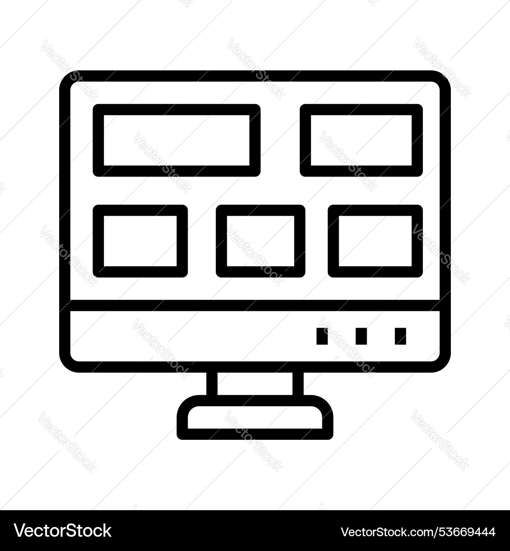 Computer icon outline style design isolated Computer icon outline style design isolated vector image