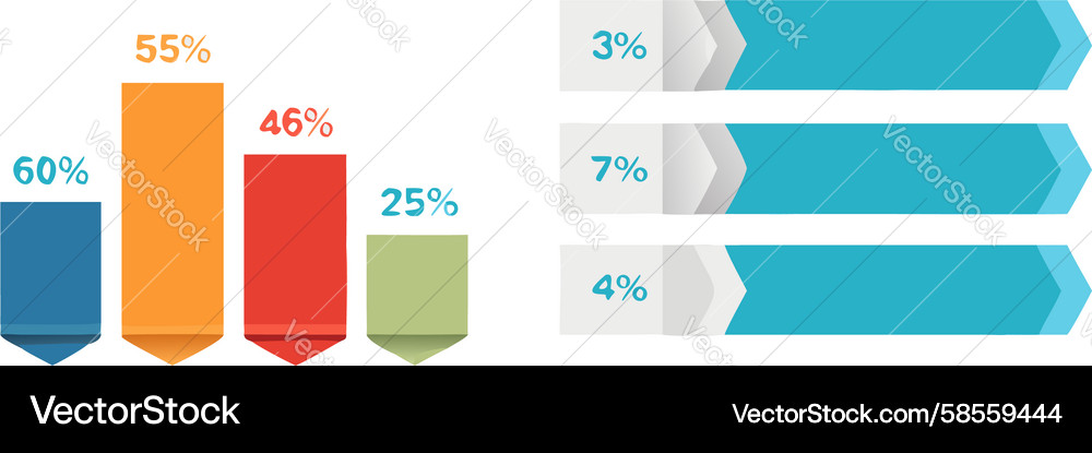 Horizontal Bar Chart - Data Comparison Vector Image