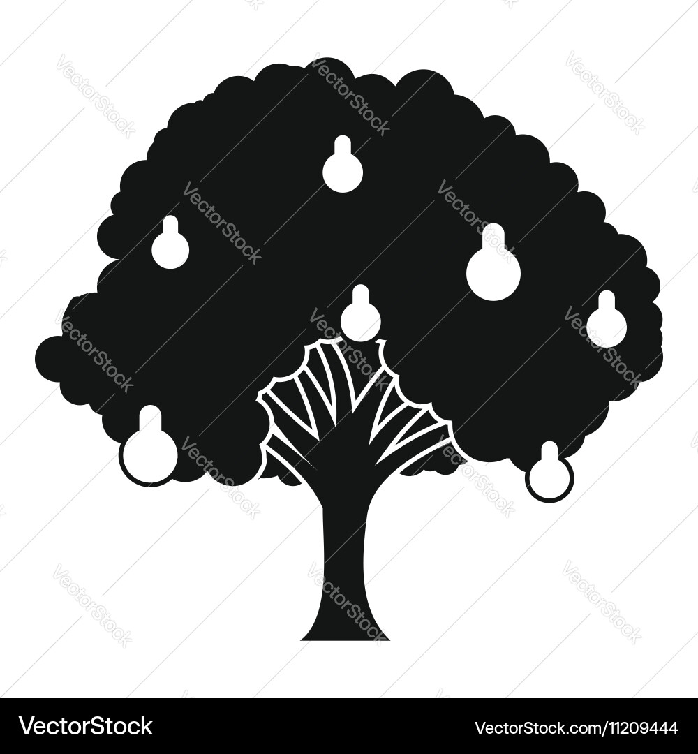 Pear tree with pears icon simple style vector image