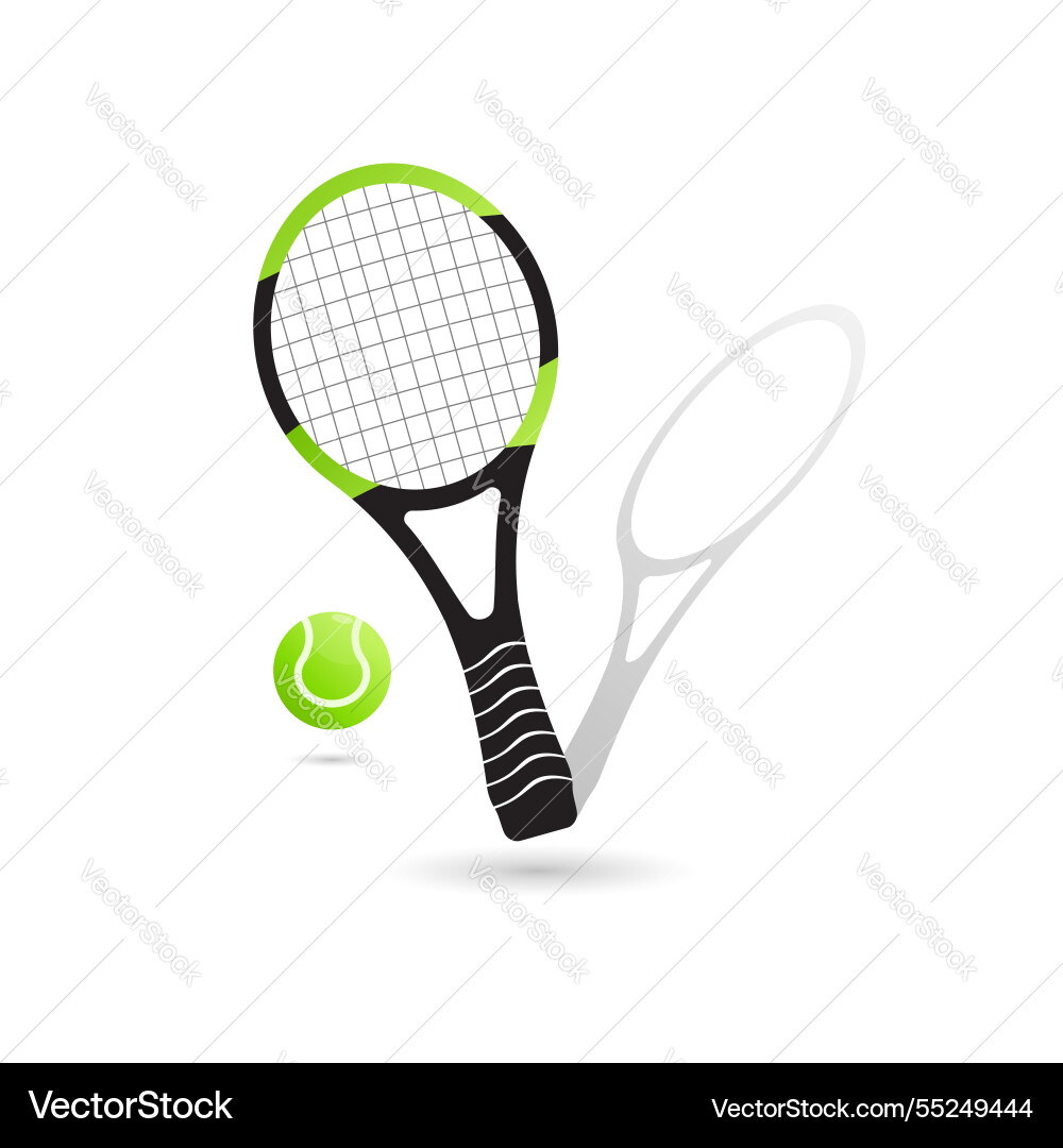 Tennis racket and ball icon colored isolated Tennis racket and ball icon colored isolated Vector Image