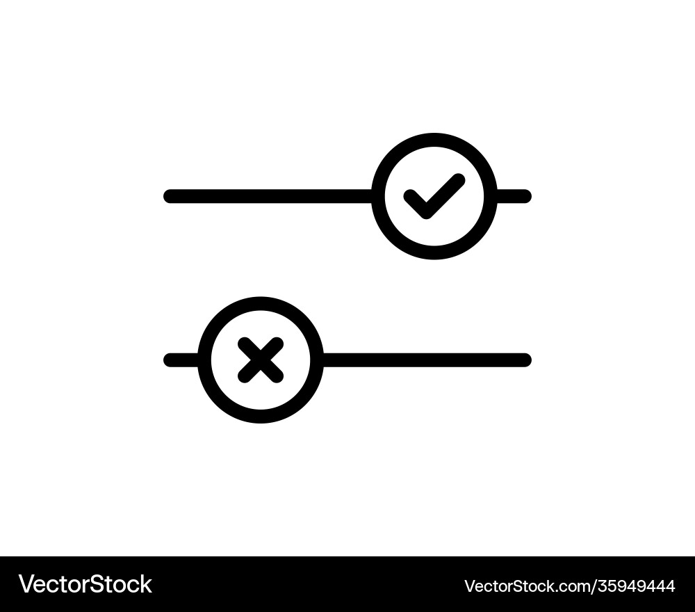 Toggle button switch off or turn on slider Toggle button switch off or turn on slider vector image