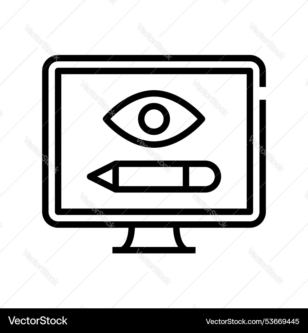 Computer icon outline style design isolated Computer icon outline style design isolated Vector Image