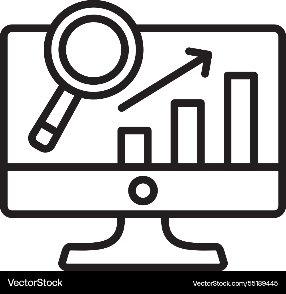 Data analytics line icon design Vector Image
