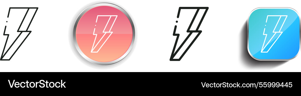 Lighting icon thin linear regular and button vector image
