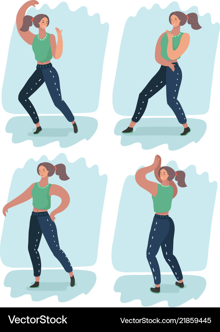 Tänzerin tanzt in Pose oder Position Tänzerin tanzt in Pose oder Position vektorbild