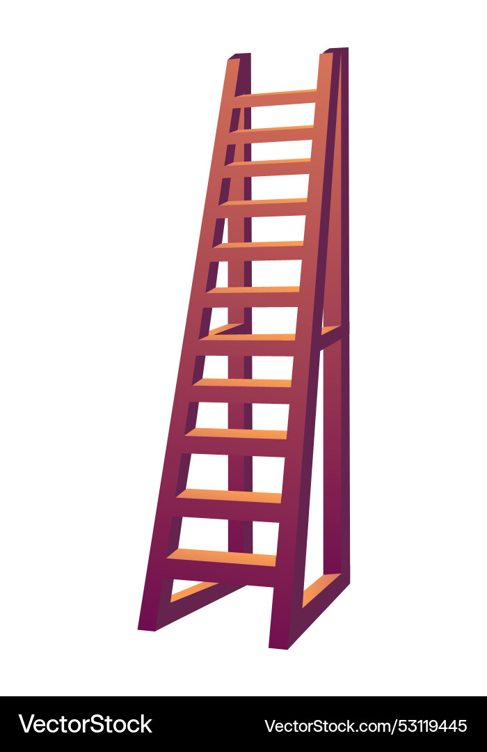 Wooden Ladder Illustration Vector Image