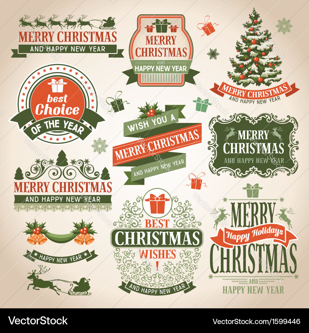 Christmas Elements Collection Royalty Free Vector Image