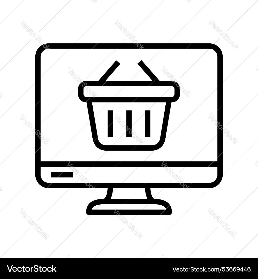 Computer icon outline style design isolated Computer icon outline style design isolated vector image