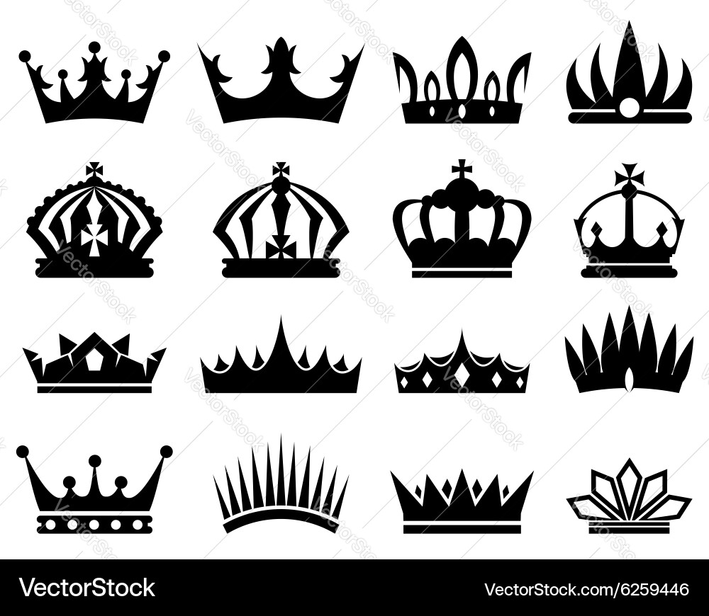 Crown Silhouettes Collection Vector Image