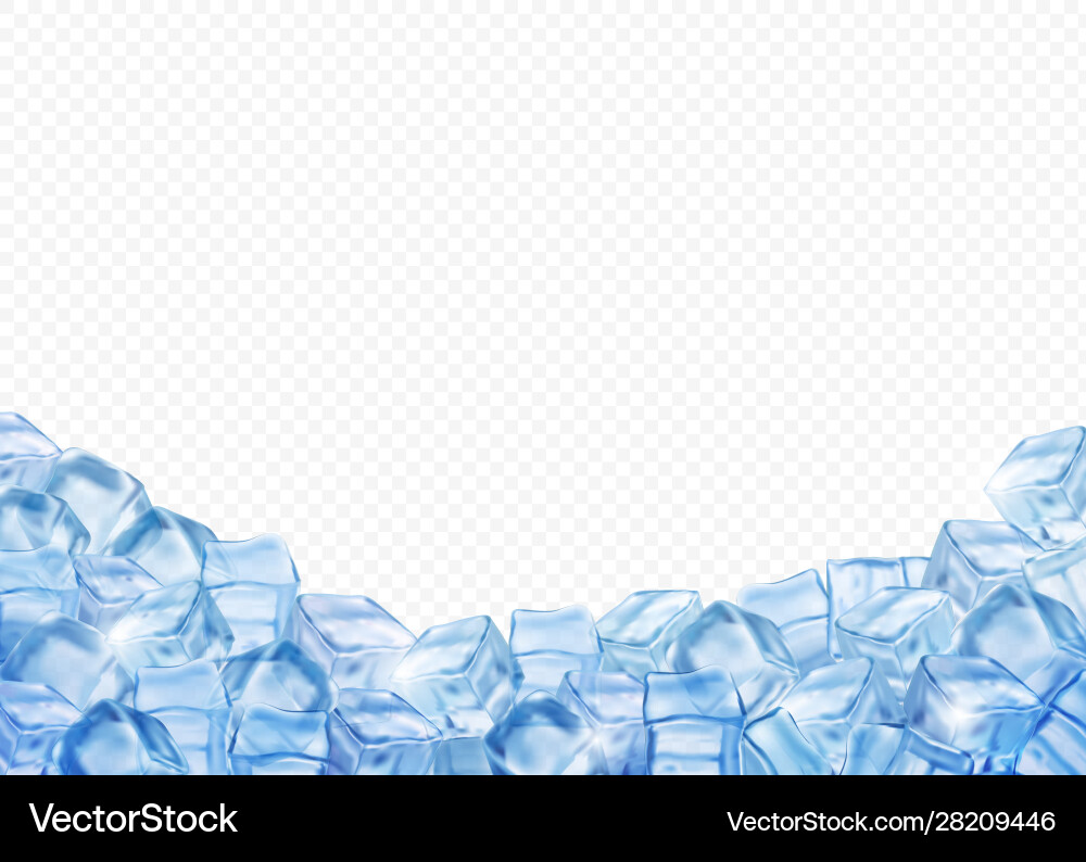 Ice cubes realistic 3d background Royalty Free Vector Image