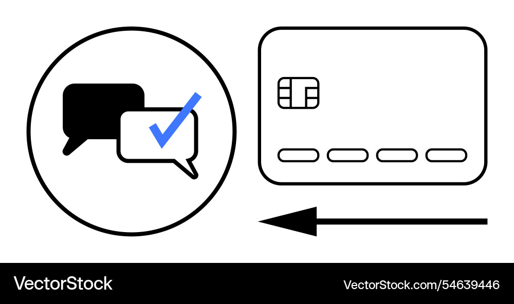 Verified messaging switching to payment methods Vector Image
